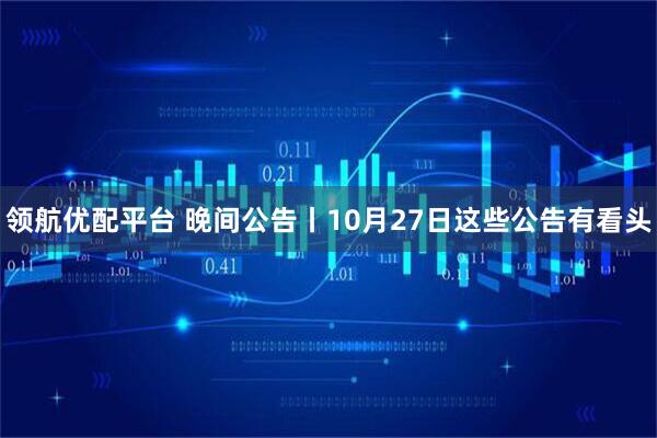 领航优配平台 晚间公告丨10月27日这些公告有看头