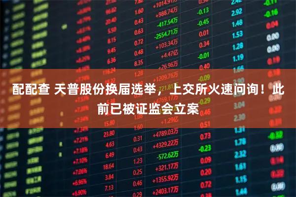 配配查 天普股份换届选举，上交所火速问询！此前已被证监会立案