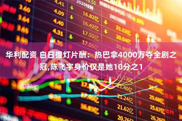 华利配资 白日提灯片酬：热巴拿4000万夺全剧之冠,陈飞宇身价仅是她10分之1